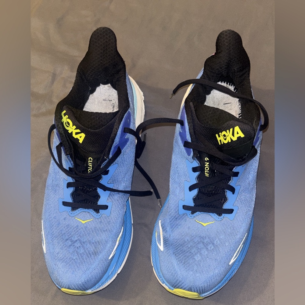 Hoka One One Clifton 9 Running Shoes - Black and Blue